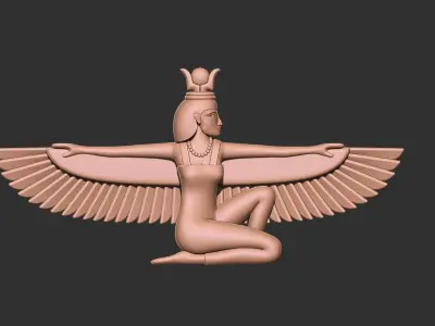 Winged Isis Godess necklace 3D print model