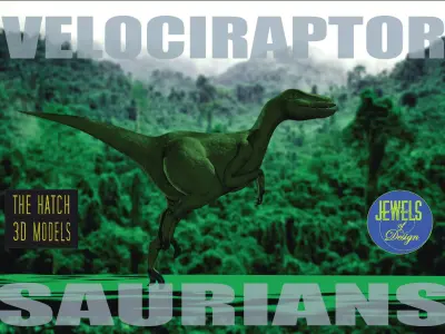 Velociraptor model dinosaur Low-poly 3D model