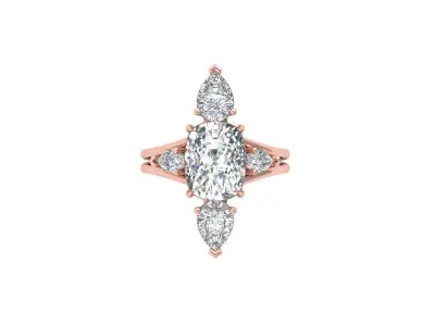Solitaire Engagement Art Deco Ring 3D print model 69
