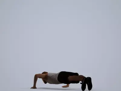 00077Nash009b - Adult Caucasian man exercising in contemporary 3D model