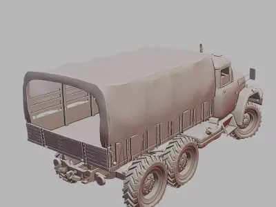 ZIL 131 6x6 Military Truck Classic Soviet Vehicle 3D Printable  3D print model