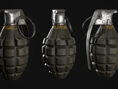 MK2 Hand Grenade Low-poly 3D model