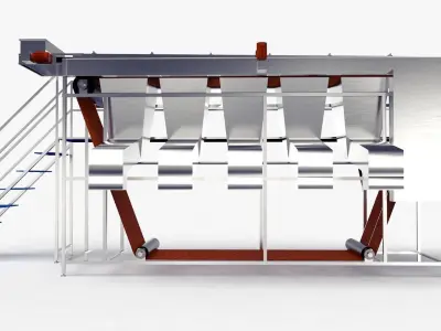 Rope Size Grader Machine Low-poly 3D model