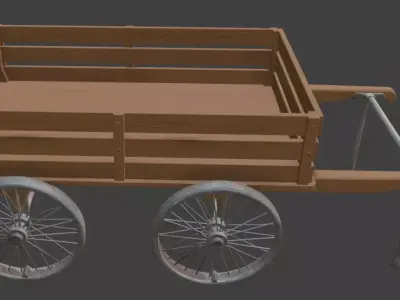 Wooden Cart 3D Model 3D model purchase