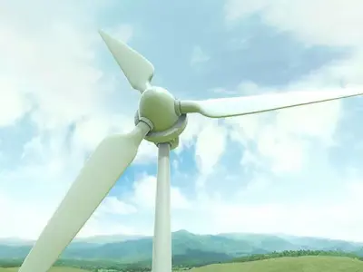 Wind Turbine Low-poly 3D model 4
