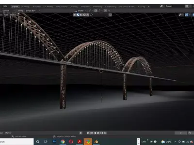 Suspension bridge 3D MODEL Free 3D model