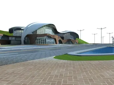 Hotel Building 3D model 30
