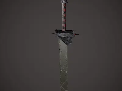 Spiked Fantasy Sword Free low-poly 3D model