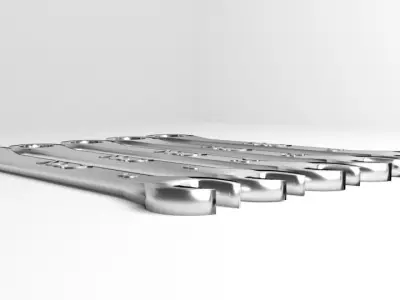 Spanner set of wrenches 3D model