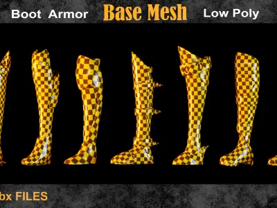 35 Boot Armor Base Mesh vol 14 Low-poly 3D model