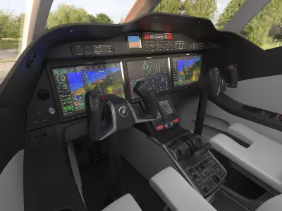 HondaJet Elite II Light Jet Aircraft Black Rigged 3D model purchase