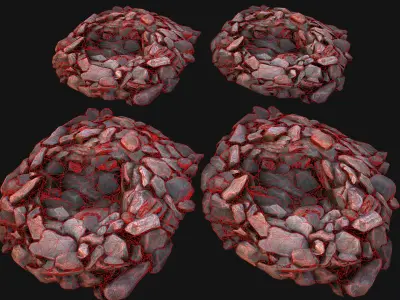 Gemstone Deposits Mine Gem Set Low-poly 3D model