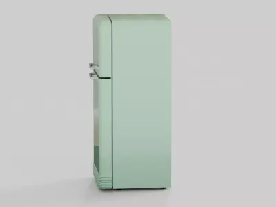 Retro fridge mint Low-poly 3D model