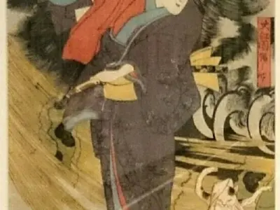 The UKIYOE dancing cat 3D model
