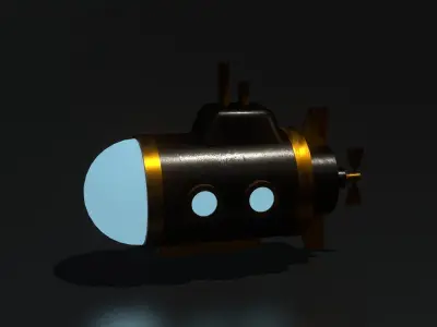 Mini Submarine Low-poly 3D model
