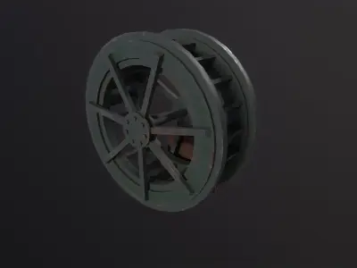 Water wheel 3D Model Low-poly 3D model