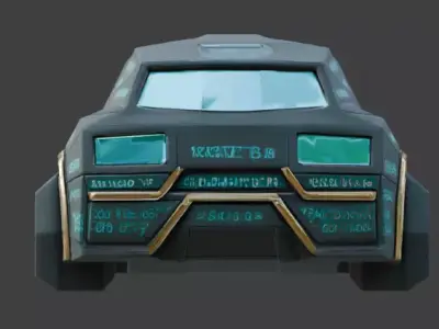 Alien Monolith Sports Coupe 3D Model Low-poly 3D model