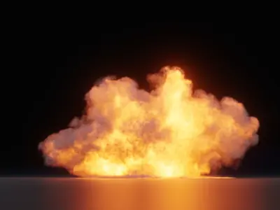 3D Game Ready Explosion exploding fireball Low-poly 3D model