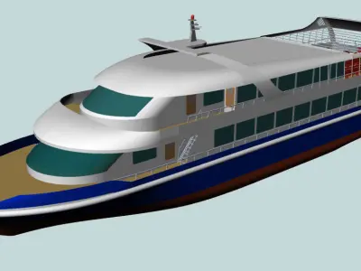 Passenger trip ship 3D model