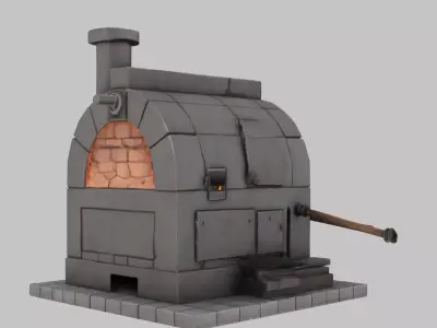 Vintage Kitchen Stove - 3D Model Low-poly 3D model