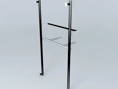 RAIL RACK T2 WITH ARARAS Free 3D model