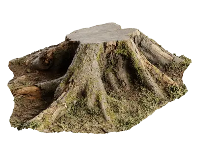  Short Cut Mossy Forest Roots Stump Model 