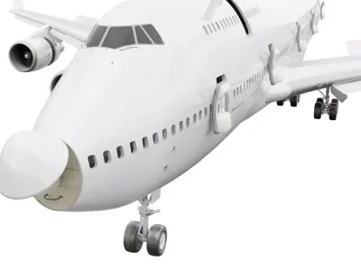 Boeing 747-400 Animated Realistic Jet Airliner Plane 3D model