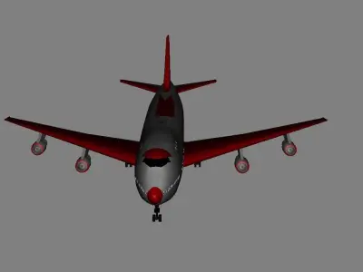 Emirates Passenger Plane Airbus Low-poly 3D model