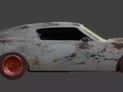 Demonic Heavy-Rust Haunted Muscle Car 3D Model Low-poly 3D model
