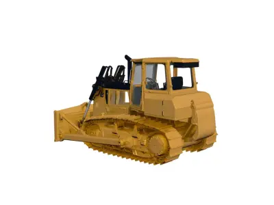 Tracked Bulldozer 3D Model Heavy Duty Earthmoving Machine 02 3D model