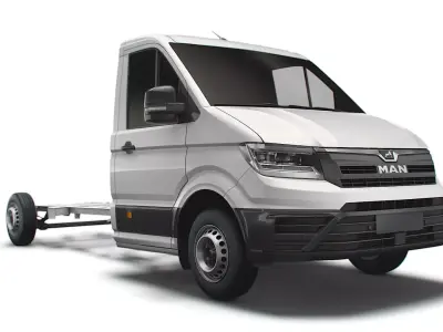 MAN TGE CR35 Long Flat frame chassis 2021 3D model