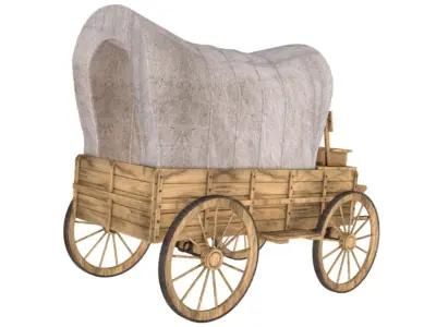 wooden wagon 3D model