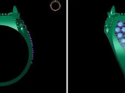 EMERALD STONE MEN RING 3D print model