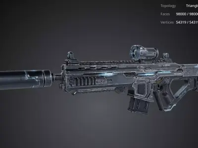 Futuristic Realistic Gun 3D model