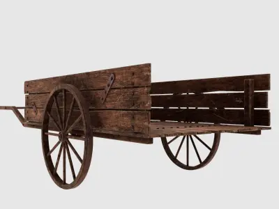 3D model Wooden Cart 3D model