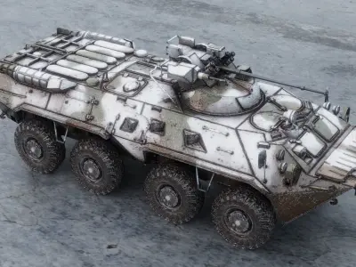 BTR-80 armored vehicle Low-poly 3D model