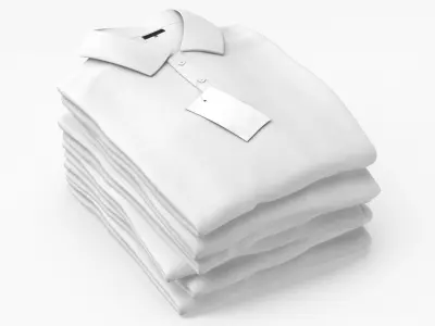 Folded Polo Shirt 6 Pile Color Variations(1) 3D model