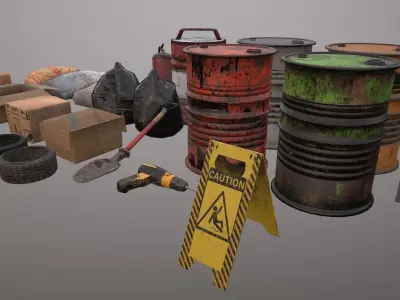 Industrial Asset Pack Low-poly 3D model