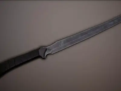 Post-Apocalyptic Wakizashi Low-poly 3D model