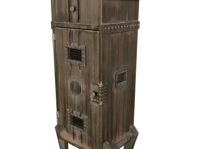 Vintaged industrial metall cupboard loft da1 Free low-poly 3D model