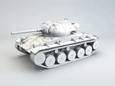 Low Poly M24 Chaffe light tank Low-poly 3D model