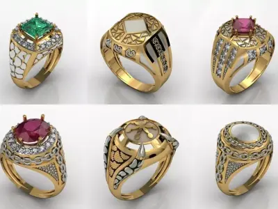 28 GENTS RINGS  GRN 01 TO 28 COMPLETE LOT 3D print model