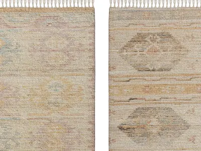 Jute Rug Himal Multicolour By Benuta 3D model