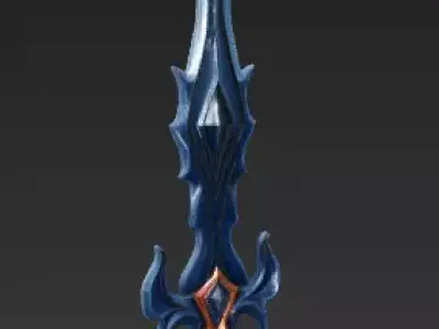 Stylized Fantasy Sword 3D Model-Print-CGI Ready 3D model