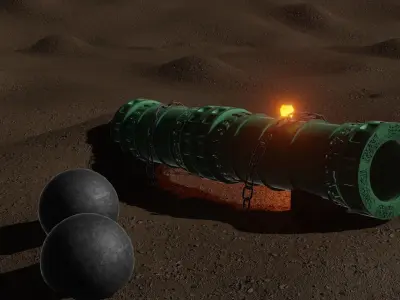 Sahi Cannon ottoman cannon Low-poly 3D model