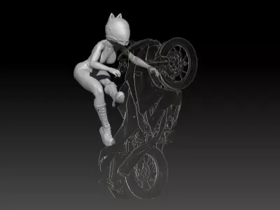 superbike short girl ride 3 3D print model