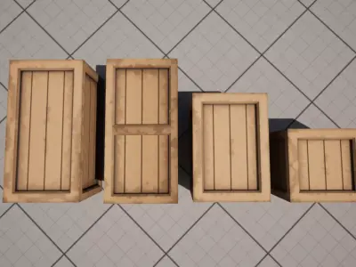 Stylized Post-Apocalyptic Crates - Game Ready 3D Props Low-poly 3D model