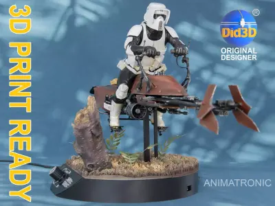 SpeederBike Return of the JEDI Did3D Animatronic 1-8 Scale 500mm 3D print model