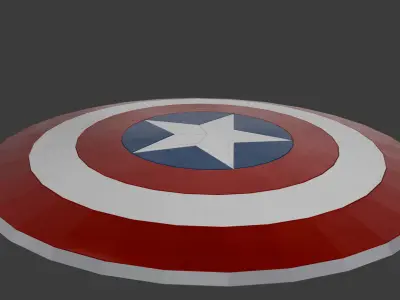 Captain America Shield Free low-poly 3D model