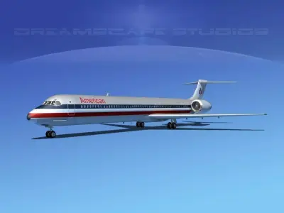 Douglas MD-80 American Airlines 3D model